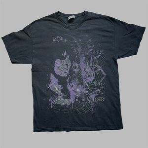 Y2K Alice Cooper Tour Shirt Along Came a Spider Faded Distressed Unisex Large